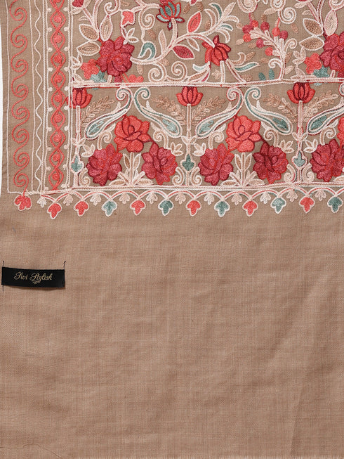 Women's Aari Embroidery Wool Shawl